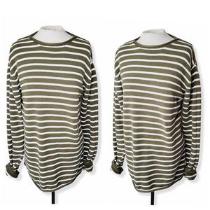 NORDSTROM HEDGE Striped Oversized Cotton Sweater